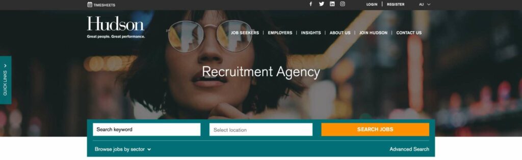Hudson Recruitment Agency Adelaide's Homepage