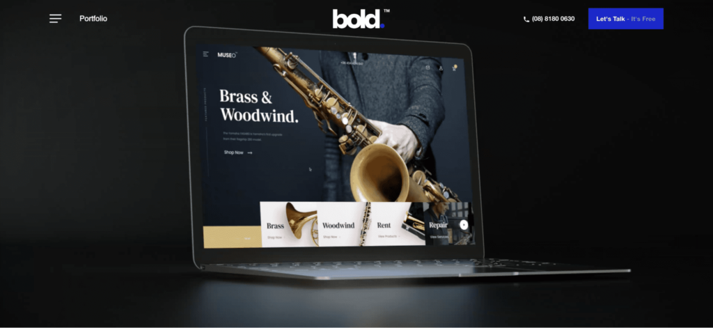 Bold Web Design Adelaide Homepage