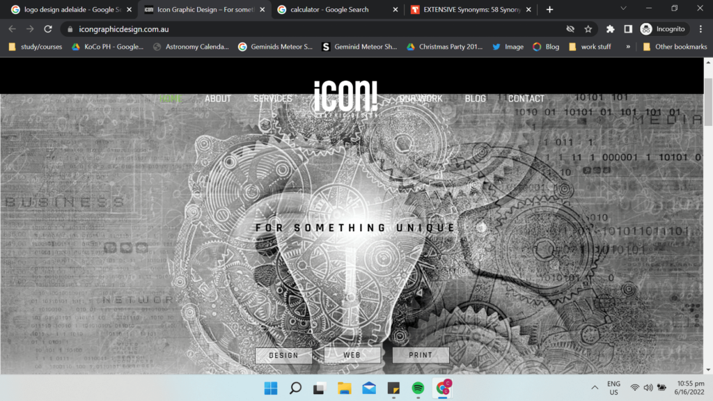 Icon Graphic Design Homepage