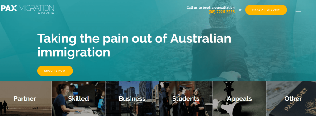 PAX Migration Australia Homepage