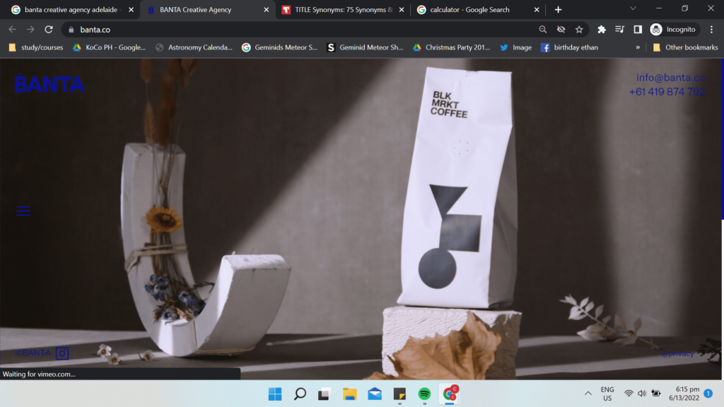 BANTA Creative Agency Homepage