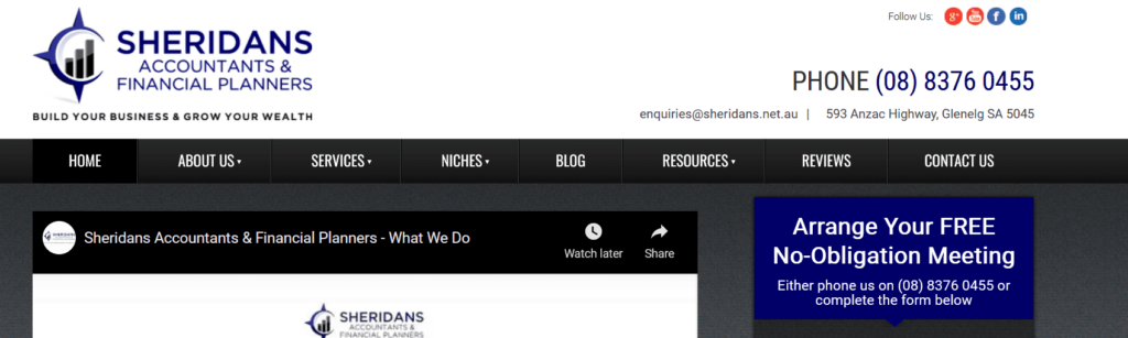 Sheridans Accountants and Financial Planners Homepage