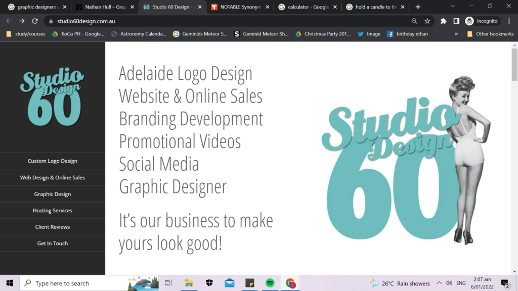 Studio 60 Design Homepage