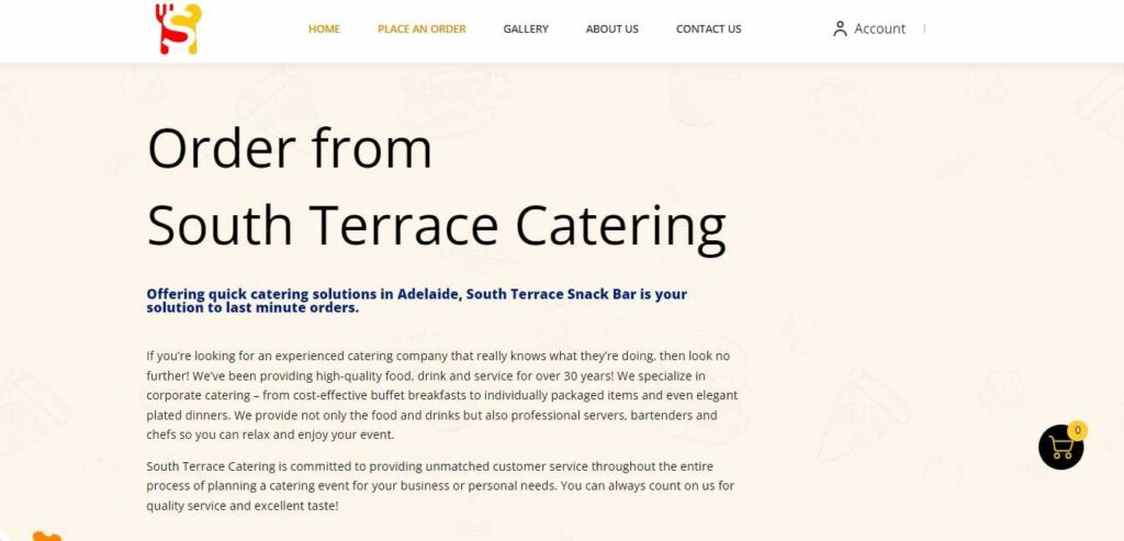 South Terrace Catering & Snack Bar Homepage