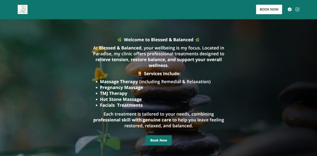 blessed and balanced homepage