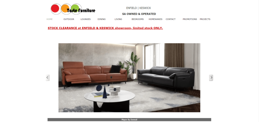 Taste Furniture Homepage