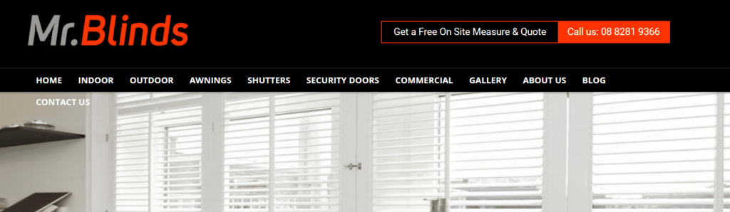Mr. Blinds Adelaide Homepage