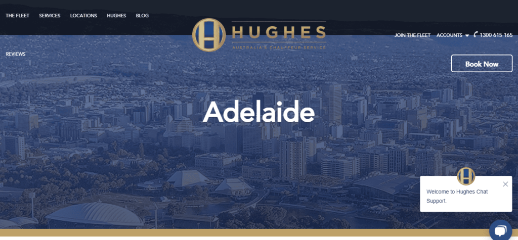 Hughes - Airport Transfers & Chauffeurs Adelaide Homepage