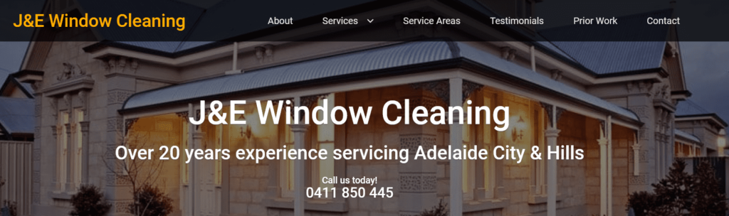 J & E Window Cleaning Homepage