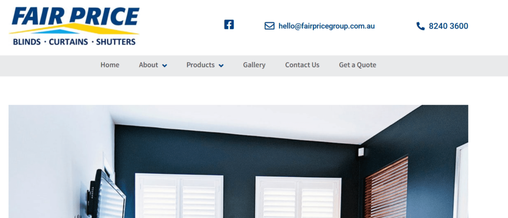 Fair Price Blinds Homepage