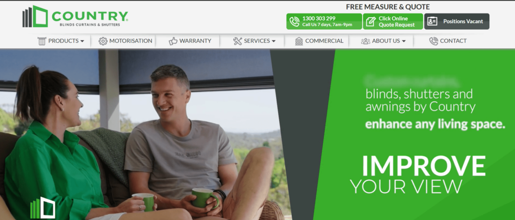 Country Blinds (Unley) homepage