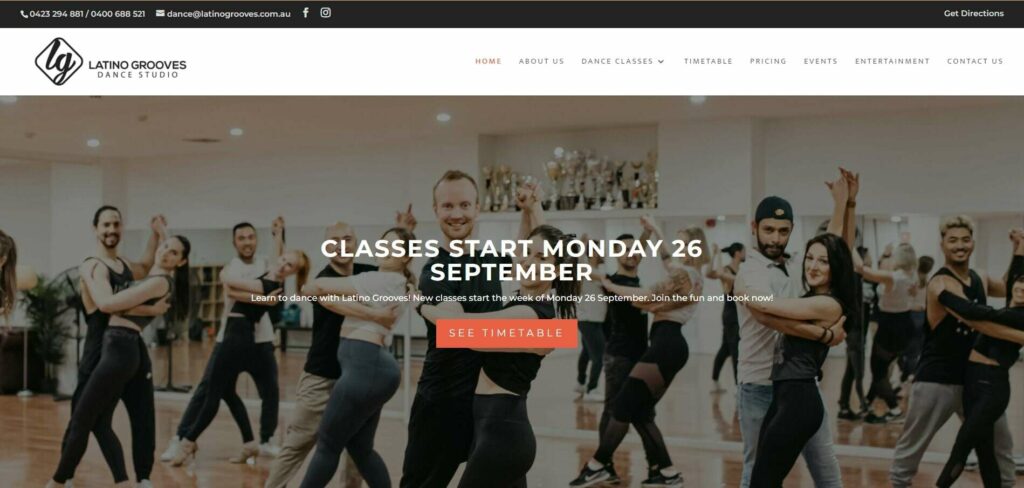 Latino Grooves Dance Studio Homepage