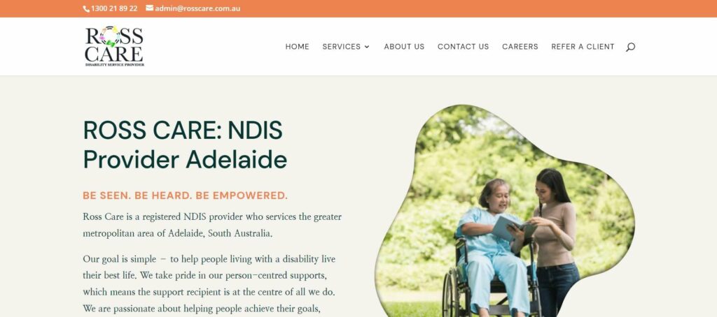 Ross Care Disability Service Provider Homepage