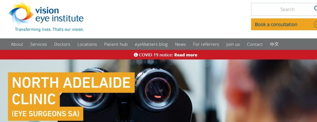 Vision Eye Institute North Adelaide - Ophthalmic Clinic Homepage