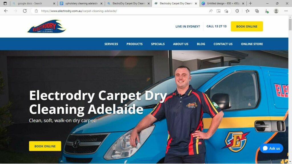 Electrodry Carpet Dry Cleaning Adelaide' Homepage