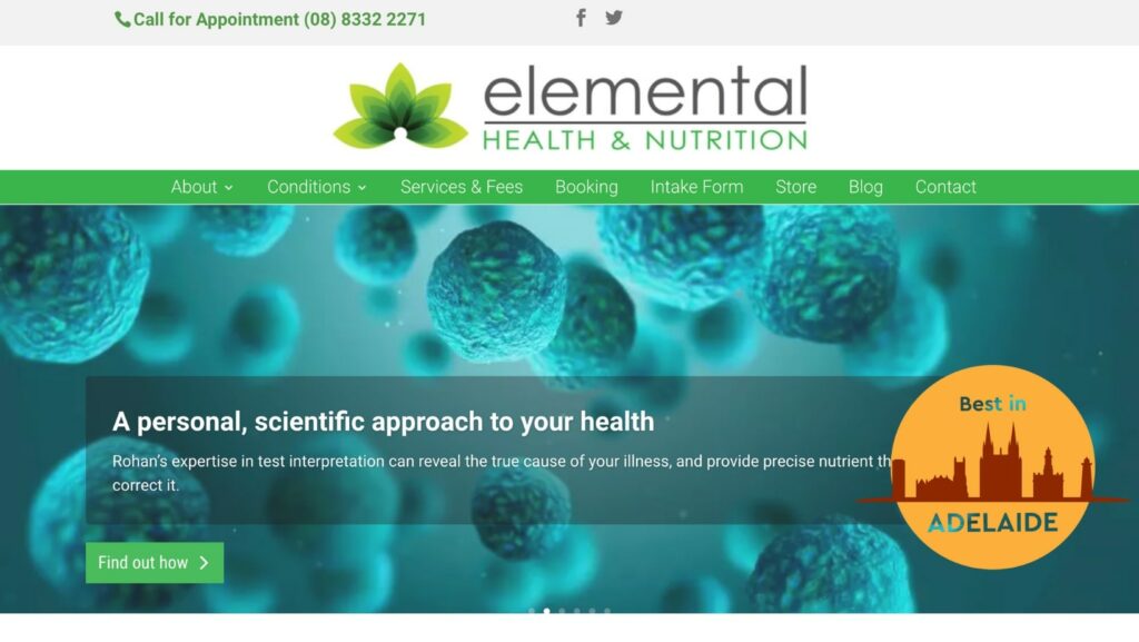 Elemental Health and Nutrition' Homepage
