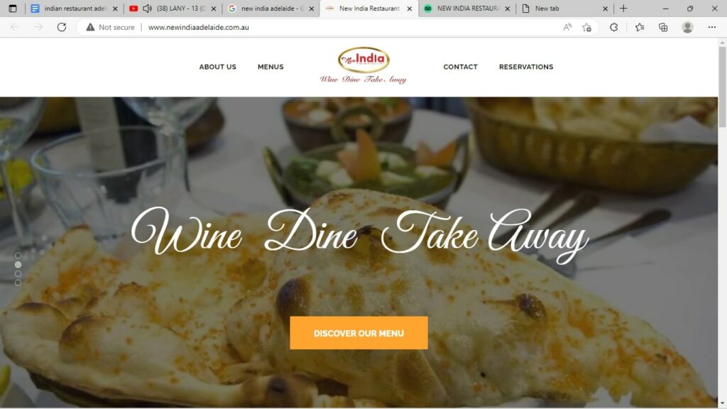 New India Restaurant' Homepage