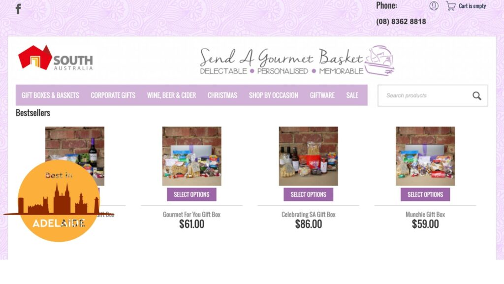 Send A Gourmet Basket' Homepage