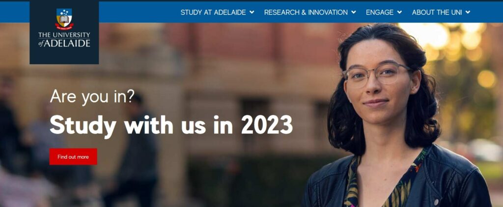The University of Adelaide Homepage