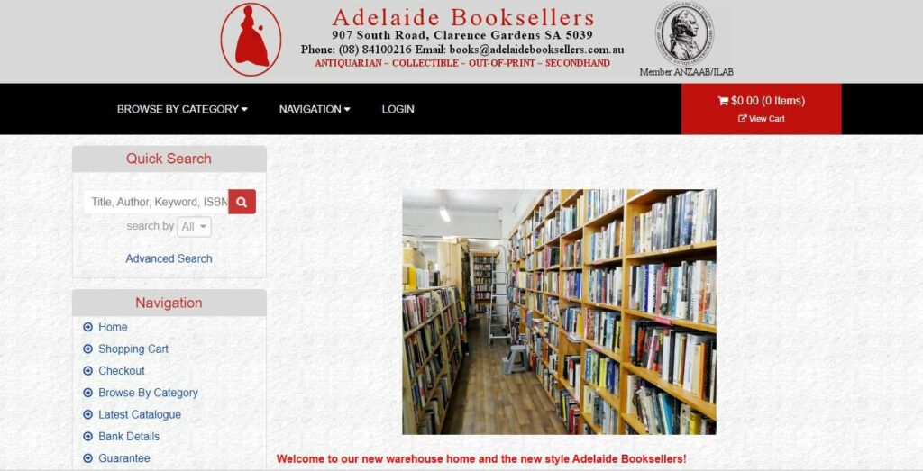 Adelaide Booksellers Homepage