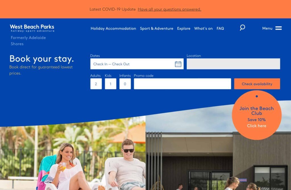BIG4 West Beach Parks Homepage