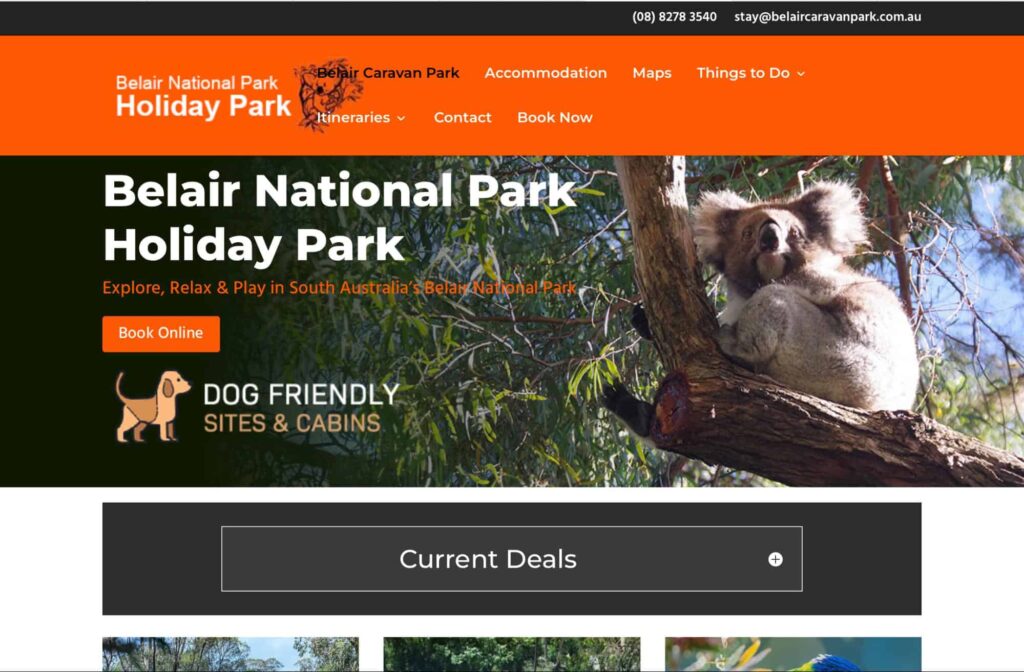 Belair National Park Holiday Park Homepage