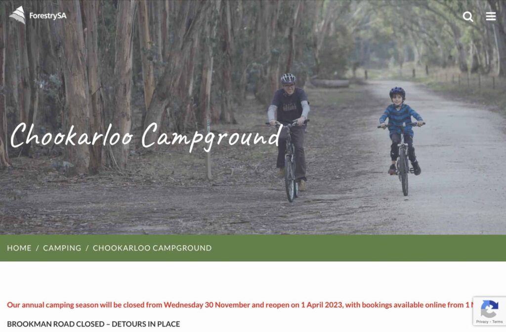 Chookarloo Campground, Kuitpo Forest Homepage