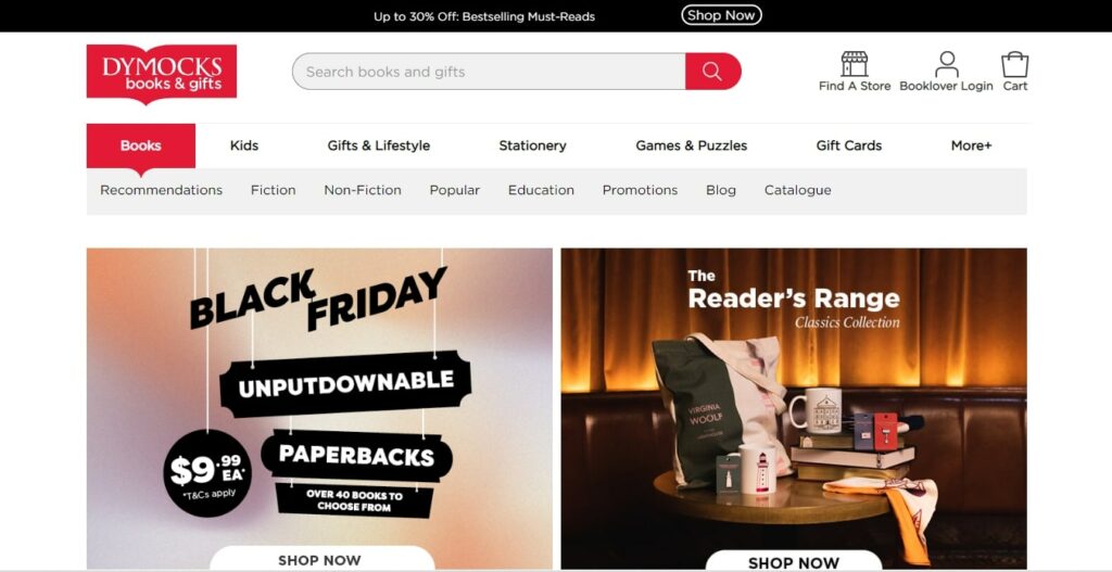 Dymocks Adelaide Homepage