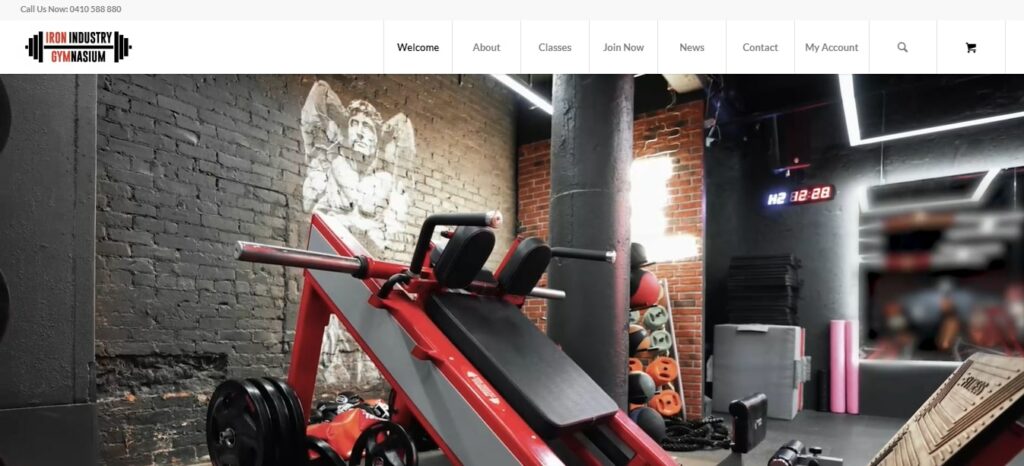 Iron Industry Gym Homepage