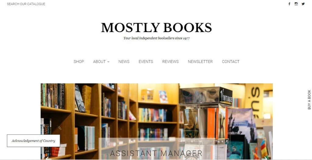Mostly Books Homepage