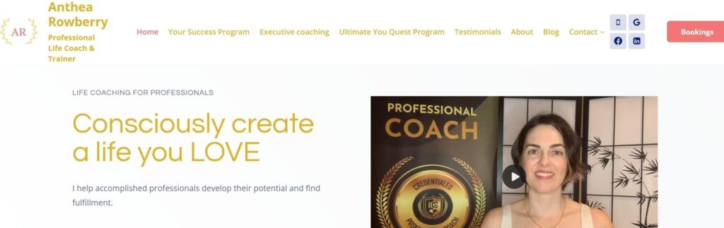 Anthea Rowberry - Life Coach Adelaide & Online Worldwide's Homepage
