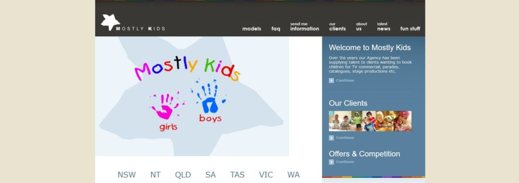 Mostly Kids Homepage