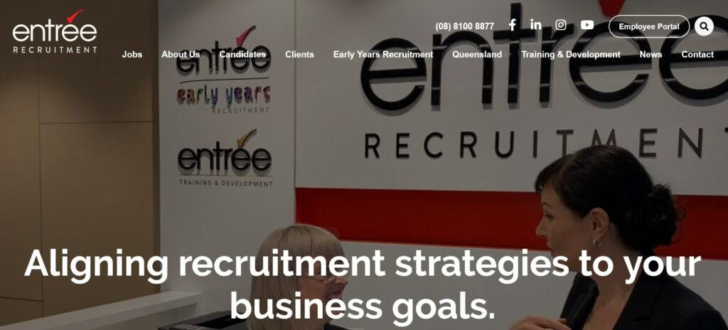 Entrée Recruitment's Homepage