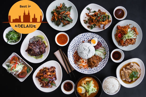 Variety of Malaysian dishes spread on table