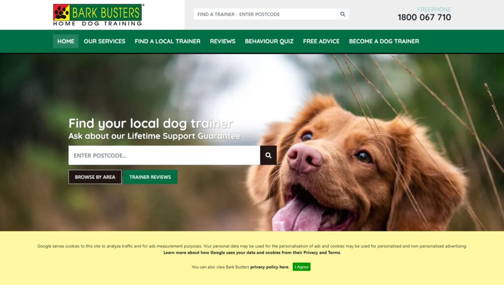 bark busters homepage