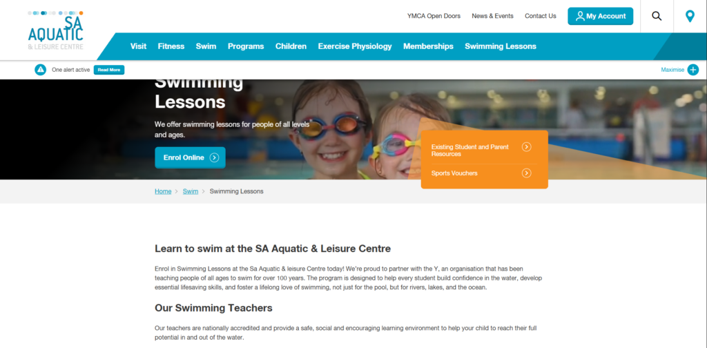 SA Aquatic homepage